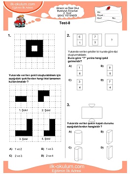 1. sınıf Bilsem Genel Yetenek Testileri